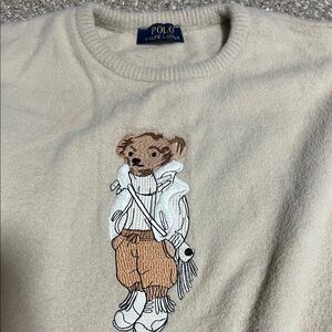 Polo by Ralph Lauren Cream Sweatshirt with Bear Design